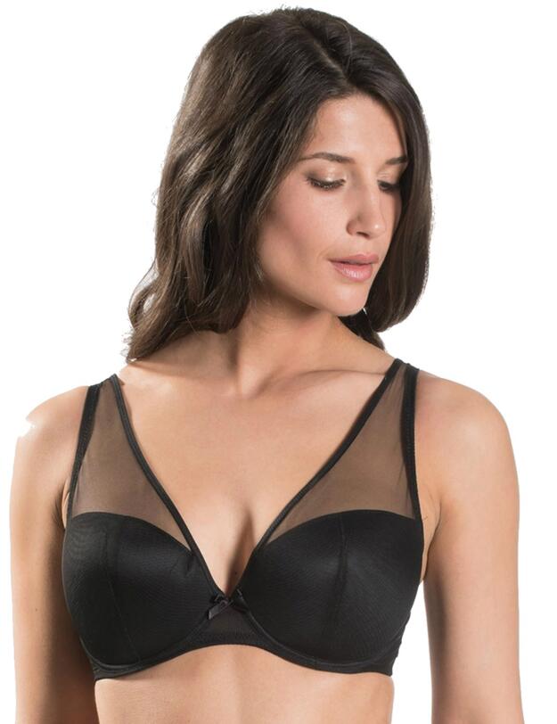 FM12-02 Aubade Nudessence Comfort Triangle Plunge Bra - FM12-02 Noir