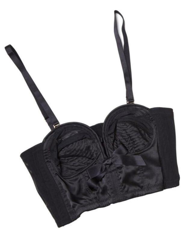 BP034B Playful Promises Bettie Page Overwire Longline Bra - BP034B Black