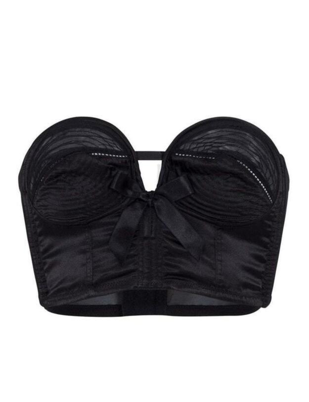 BP034B Playful Promises Bettie Page Overwire Longline Bra - BP034B Black