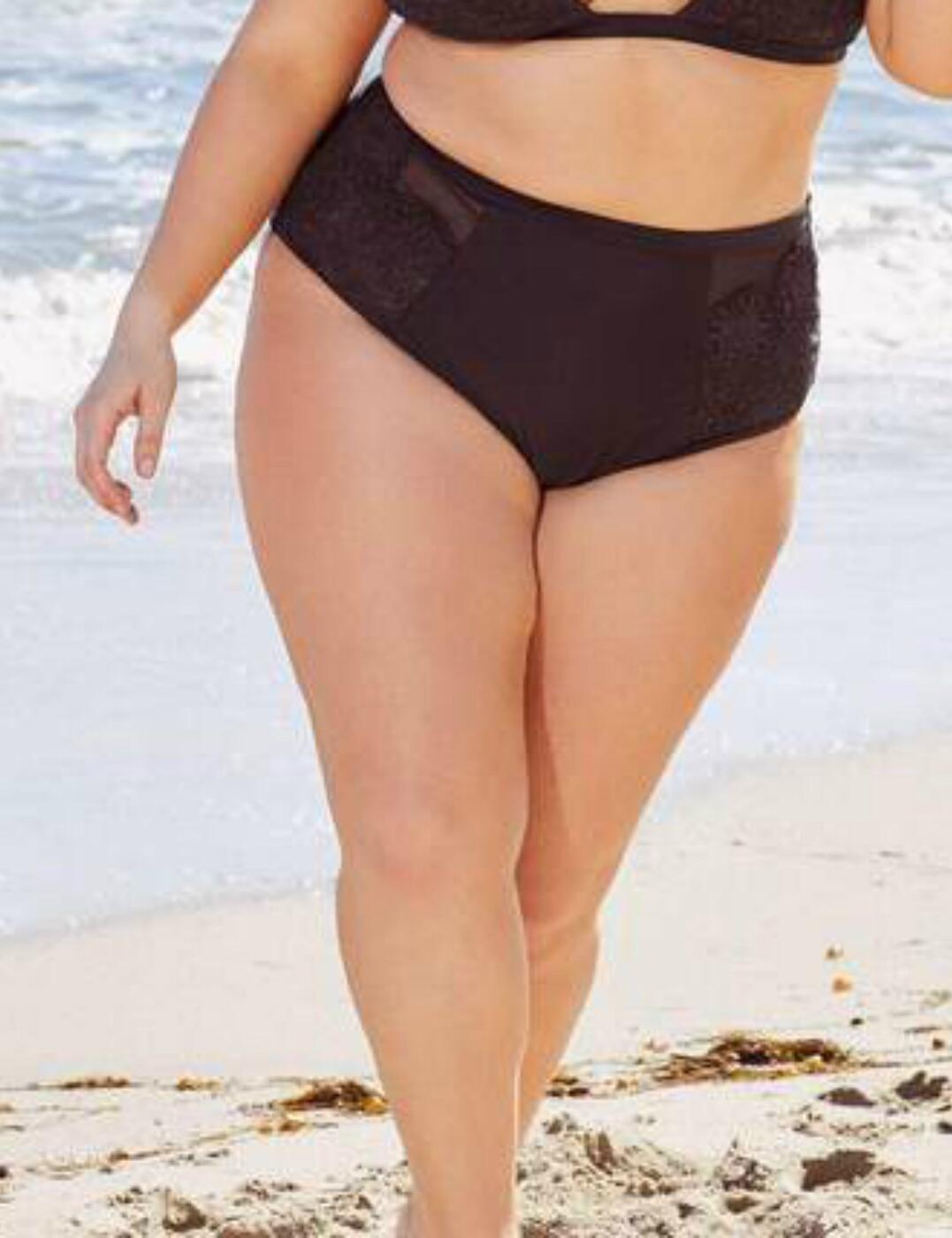 PPHG007 Playful Promises Hunter McGrady Black Lace Panelled Bikini Bottom PPHG007 Black