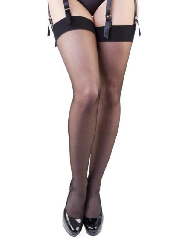 PPsheerB Playful Promises Sheer Seamed Stockings - PPSheerB Black