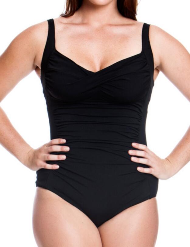 FF13L00090 Funkita Ladies Still Black Ruched One Piece Swimsuit - FF13L00090 Still Black