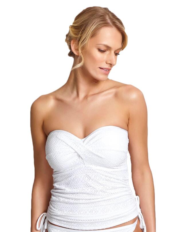 SW1251 Panache Anya Crochet Bandeau Tankini Top - SW1251 White