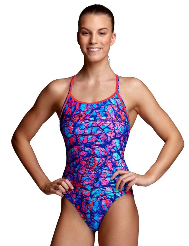 FS11L02203 Funkita Ladies Rusted Diamond Back Swimsuit - FS11L02203 Rusted