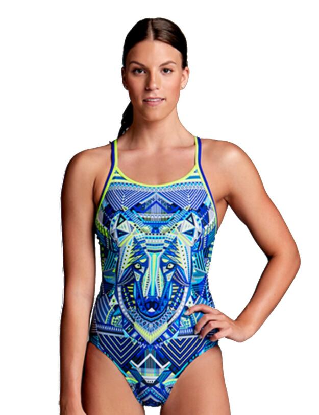 FS11L02078 Funkita Ladies Sea Wolf Diamond Back One Piece Swimsuit - FS11L02078 Sea Wolf