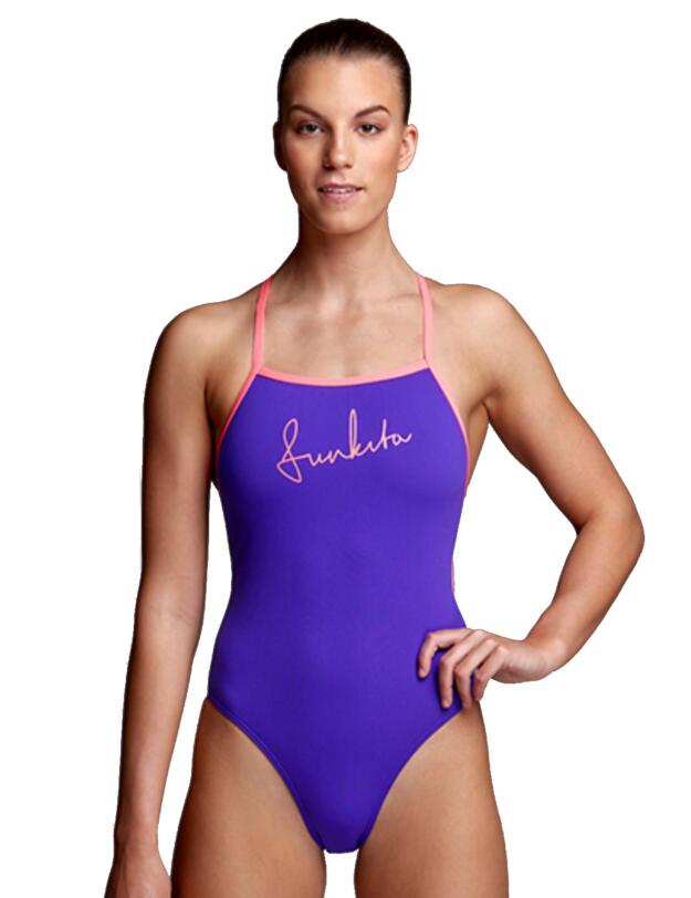 FKS001L02218 Funkita Ladies Purple Punch Tie Me Tight One Piece Swimsuit - FKS001L02218 Purple Punch