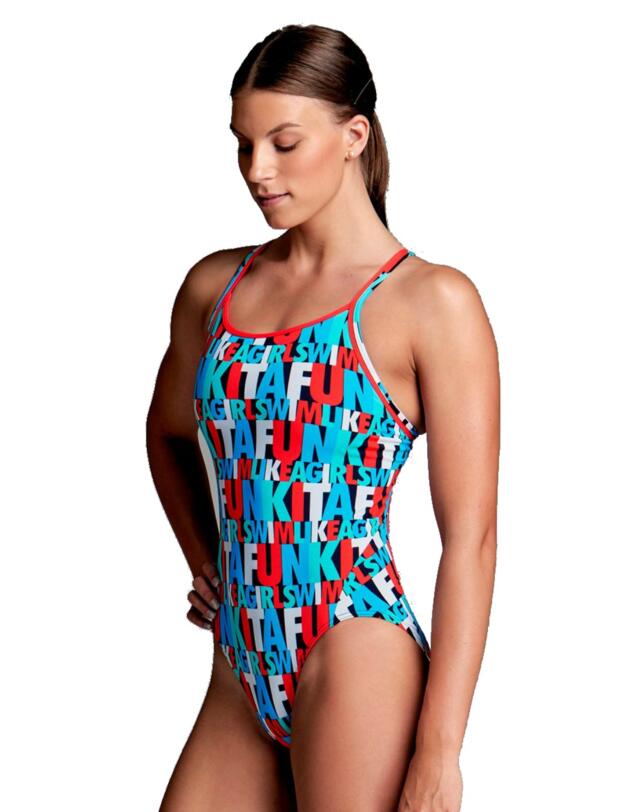 FS11L02076 Funkita Ladies Swim Squad Diamond Back Swimsuit - FS11L02076 Swim Squad