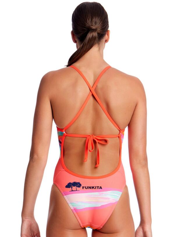 FKS001L02072 Funkita Ladies Red Centre Tie Me Tight One Piece Swimsuit - FKS001L02072 Red Centre