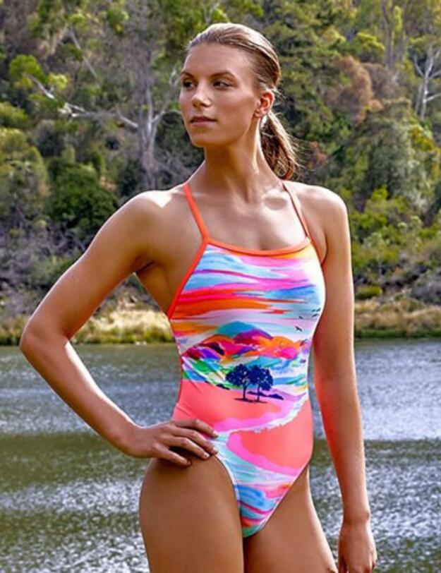 FKS001L02072 Funkita Ladies Red Centre Tie Me Tight One Piece Swimsuit - FKS001L02072 Red Centre