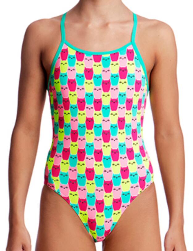 FS11G02059 Funkita Girls Minty Mittens Diamond Back Swimsuit - FS11G02059 Minty Mittens