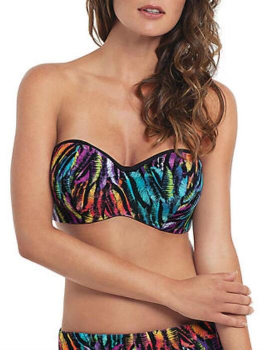 SW0743 Panache Tallulah Bandeau Bikini Top Feather - SW0743 Feather Print