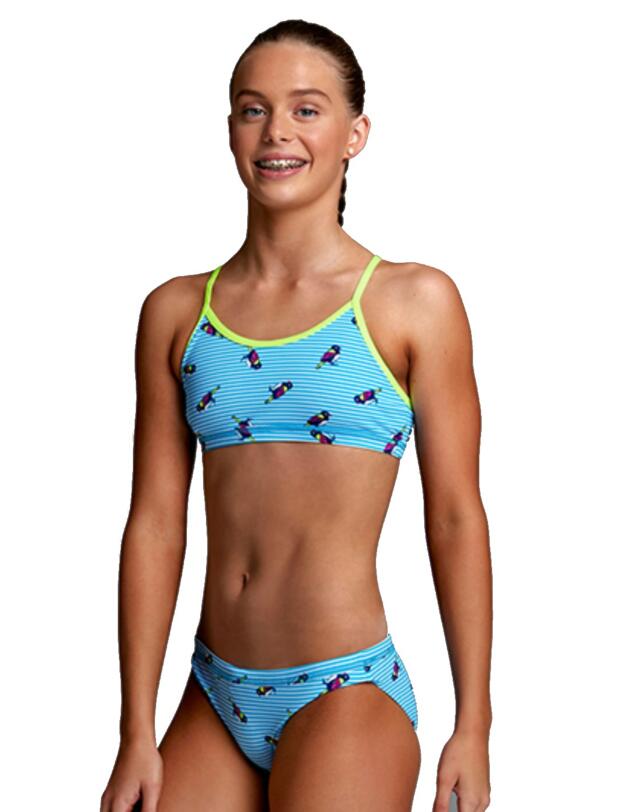 FS02G02188 Funkita Girls Tweety Tweet Racerback Two Piece Swim Set - FS02G02188 Tweety Tweet