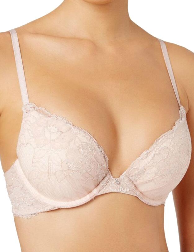 9443 Maidenform Comfort Devotion Lace  Push Up Plunge Bra - 9443 Latte