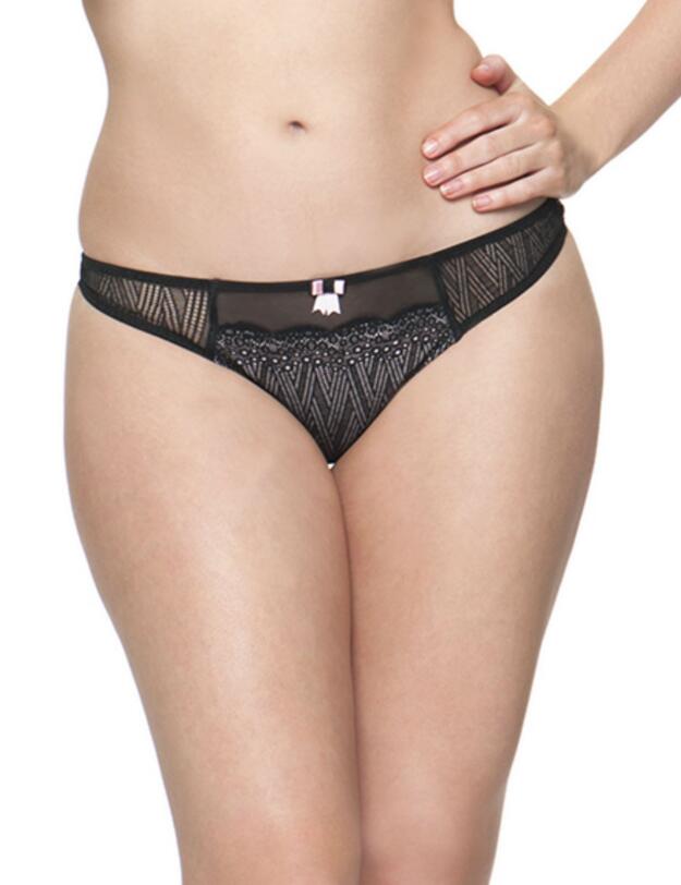 2302 Curvy Kate Roxie Thong Black/Sherbet - 2302 Black/Sherbet