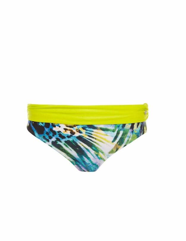 13-1350 Seaspray Monteverde Fold Waist Bikini Brief - 13-1350 Green/Blue
