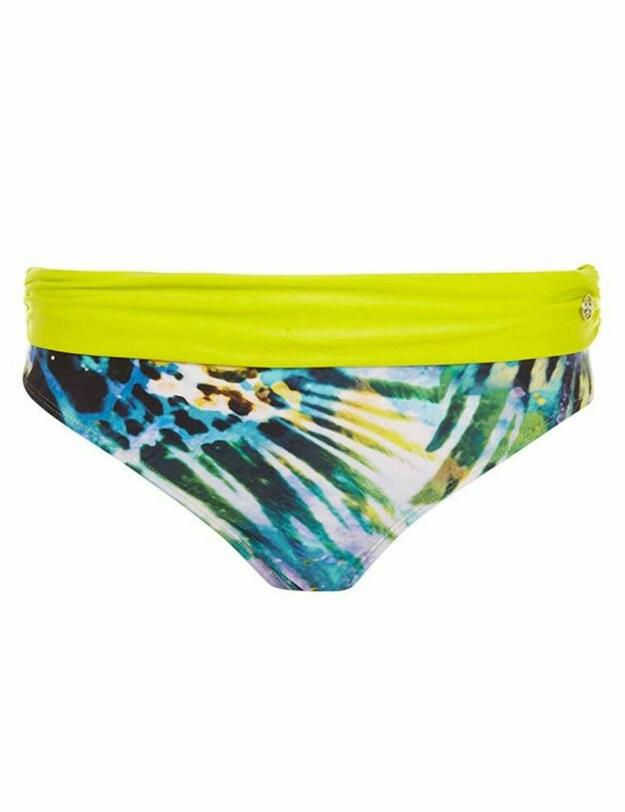 13-1350 Seaspray Monteverde Fold Waist Bikini Brief - 13-1350 Green/Blue