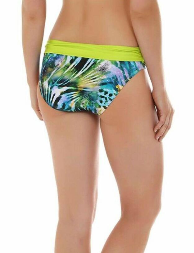 13-1350 Seaspray Monteverde Fold Waist Bikini Brief - 13-1350 Green/Blue