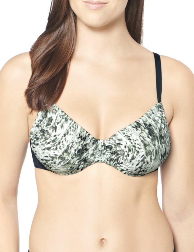 10195715 Triumph Floral Cascades Underwired Bikini Top - 10195715 Green/Dark Combination