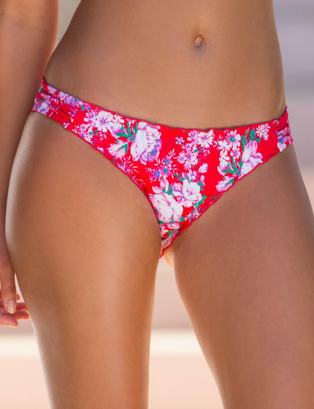 15204 Pour Moi Santa Monica Frill Bikini Brief - 15204 Red Floral