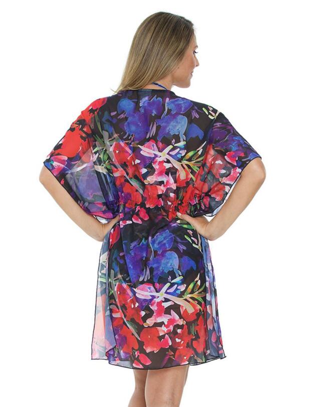 16-3062 SeaSpray Rio Chiffon Kaftan - 16-3062 Black/Multi