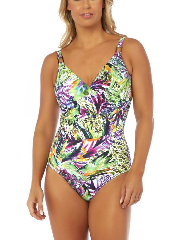 20-2184 SeaSpray Amazonite Classic Draped Swimsuit - 20-2184 Multi