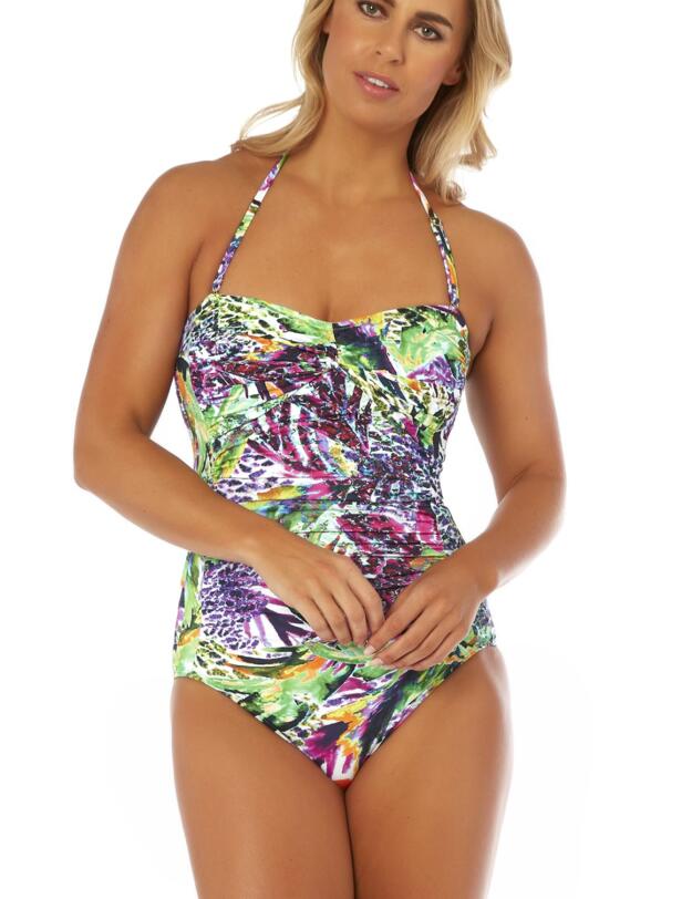20-2073 SeaSpray Amazonite Twist Front Bandeau Swimsuit - 20-2073 Multi
