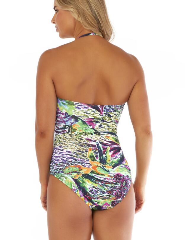 20-2073 SeaSpray Amazonite Twist Front Bandeau Swimsuit - 20-2073 Multi
