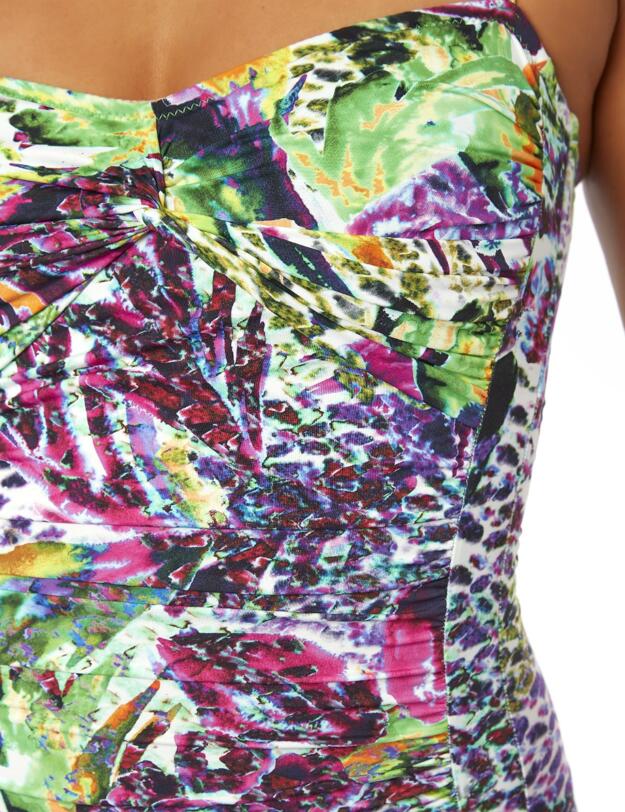 20-2073 SeaSpray Amazonite Twist Front Bandeau Swimsuit - 20-2073 Multi