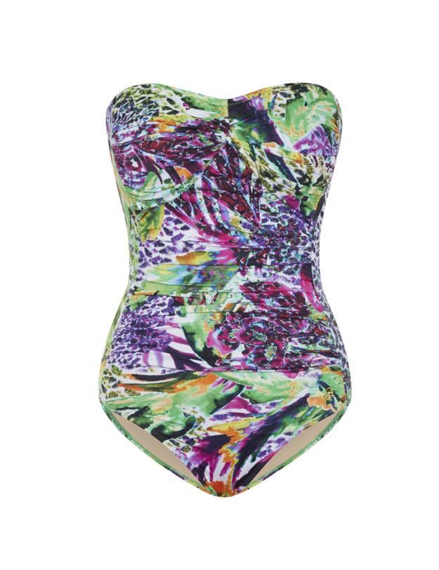 20-2073 SeaSpray Amazonite Twist Front Bandeau Swimsuit - 20-2073 Multi