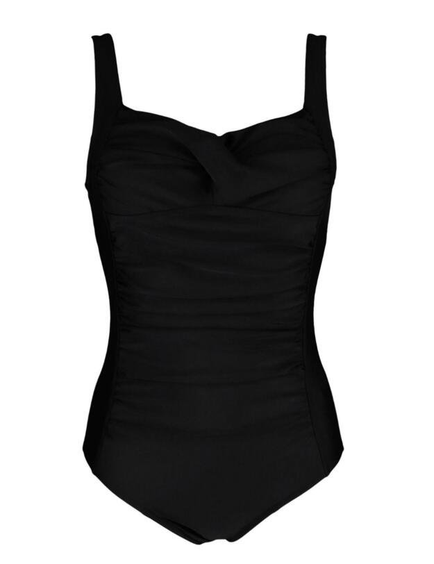 1490 Pour Moi Twisted Front Control Swimsuit - 1490 Black