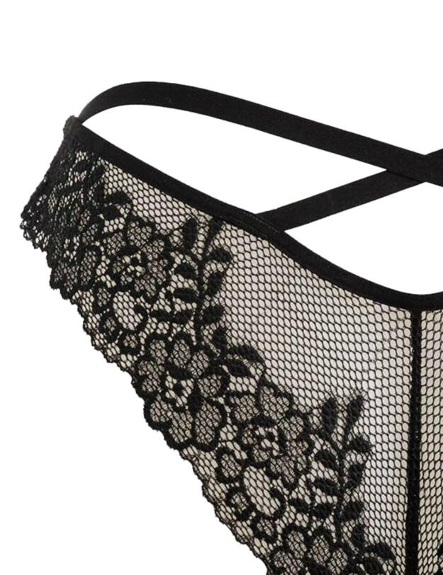 50008 Pour Moi Strapped Deep V Brazilian Brief - 50008 Black