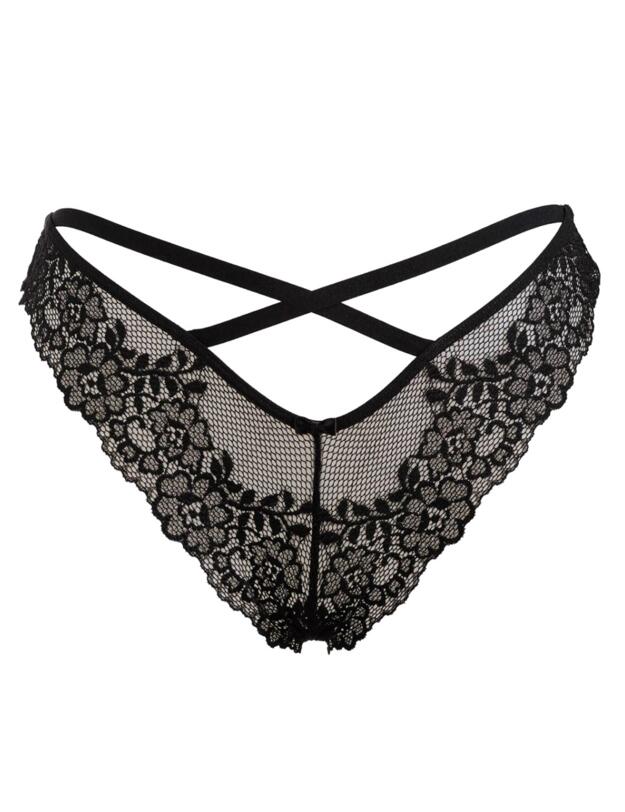 50008 Pour Moi Strapped Deep V Brazilian Brief - 50008 Black