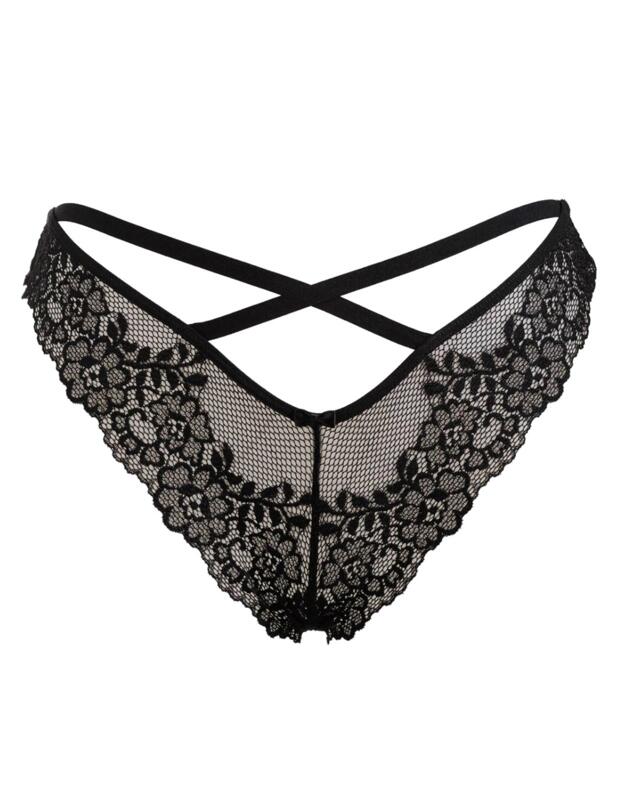 50008 Pour Moi Strapped Deep V Brazilian Brief - 50008 Black