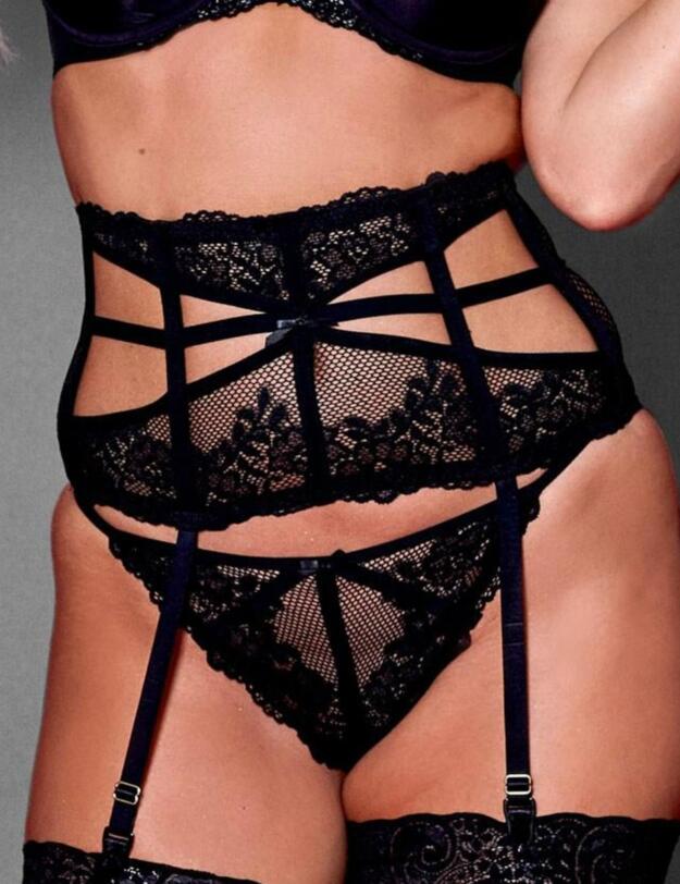 50007 Pour Moi Strapped Suspender Belt - 50007 Black