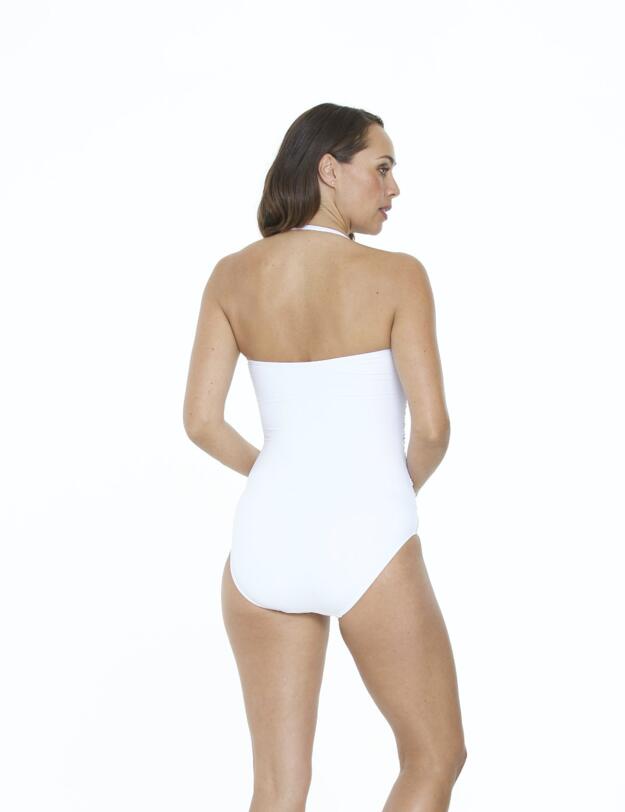 33-2063 SeaSpray Classic Draped Bandeau Swimsuit - 33-2063 White
