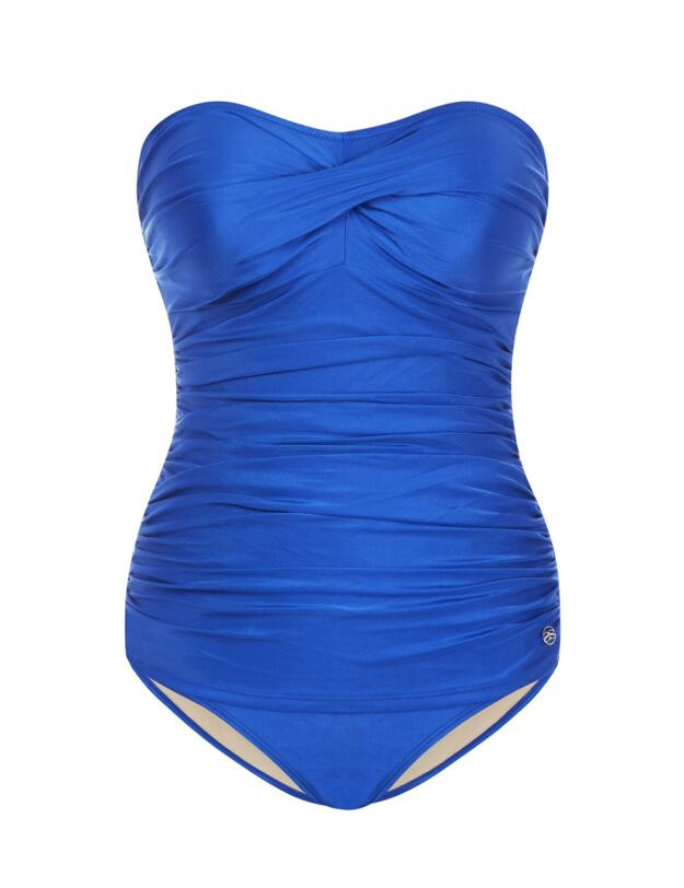 33-2063 SeaSpray Sapphire Classic Draped Bandeau Swimsuit - 33-2063 Sapphire
