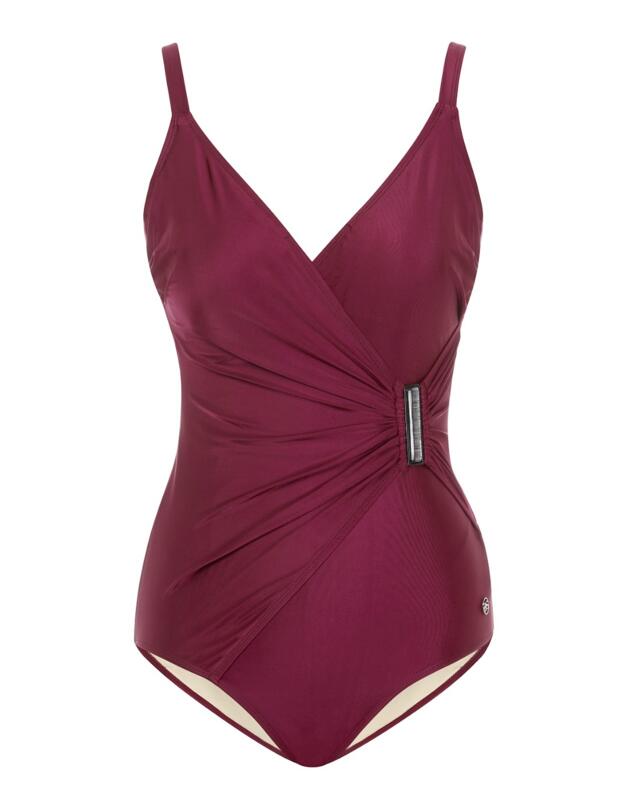 33-2112 SeaSpray Claret Side Buckle Swimsuit - 33-2112 Claret