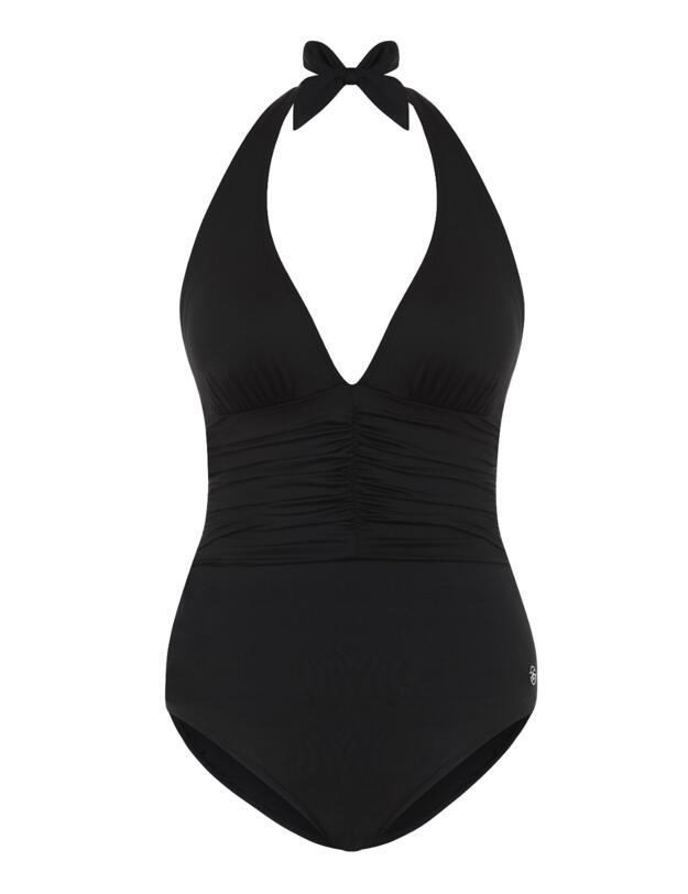 33-2857 SeaSpray Just Colour Plain Plunge Swimsuit - 33-2857 Black