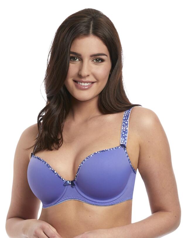 3144 Freya Jasmine Meadow Moulded Plunge Bra - 3144 Denim