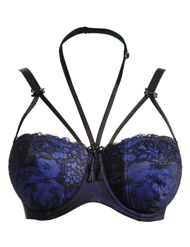 54002 Pour Moi Hush Underwired Balcony Bra - 54002 Blue/Black