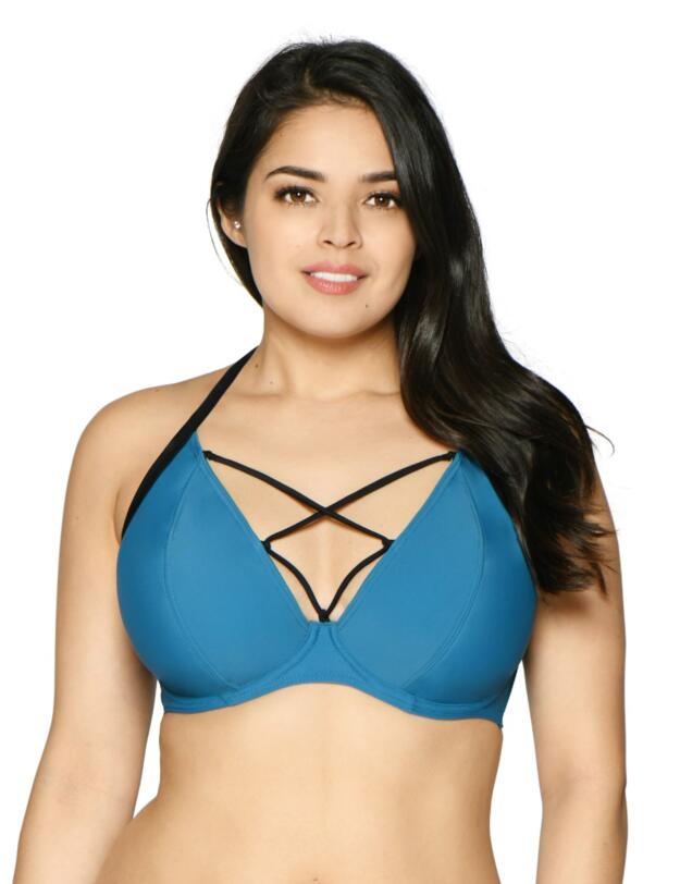 CS002305 Curvy Kate Rock The Pool Halterneck Bikini Top - CS002305 Petrol