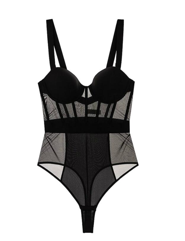 DK6008 DKNY Sheer Body Briefer - DK6008 Black