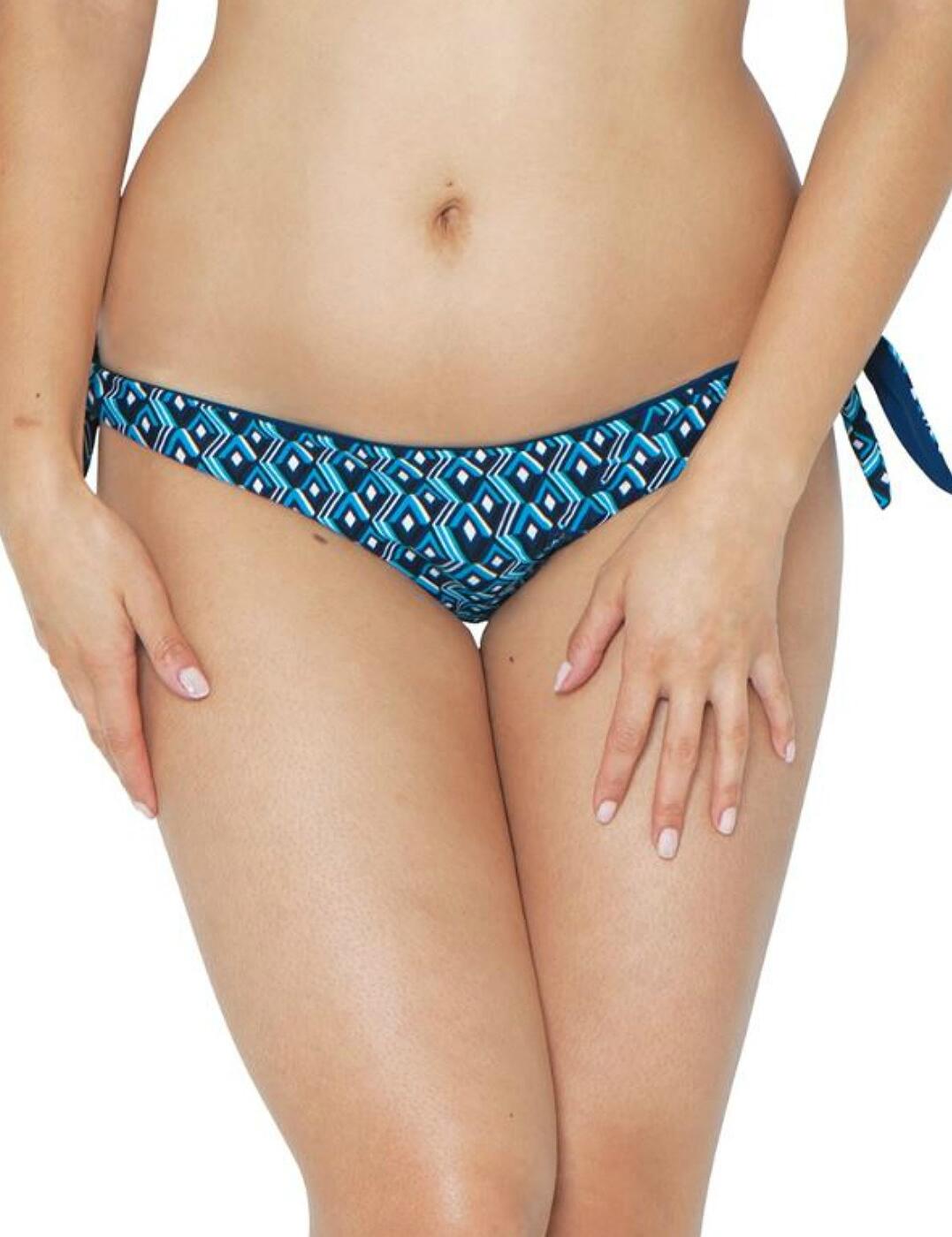 150502 Curvy Kate Wanderlust Tie Side Bikini Brief - 150502 Blue Mix