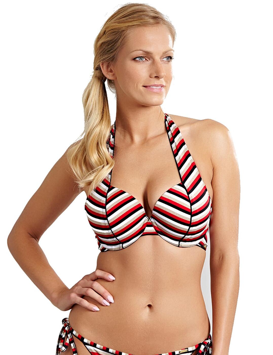 SW1182 Panache Summer Halterneck Bikini Top - SW1182 Disco Stripe