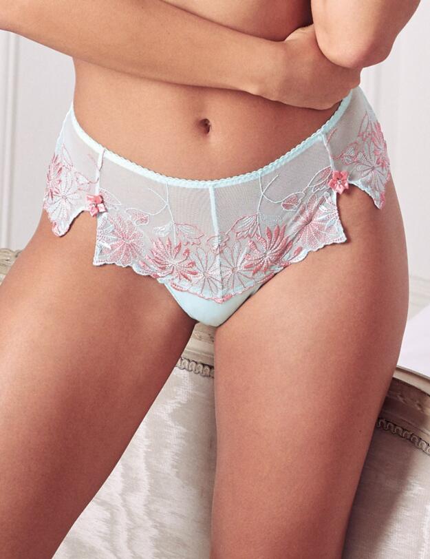 7703 Pour Moi St Tropez Short Brief - 7703 Aqua/Coral