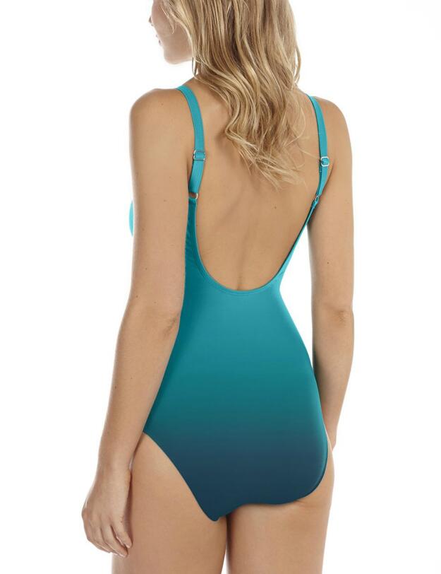 34-2184A SeaSpray Classic Draped Strapsuit Ombre Swimsuit - 34-2184A Lagoon