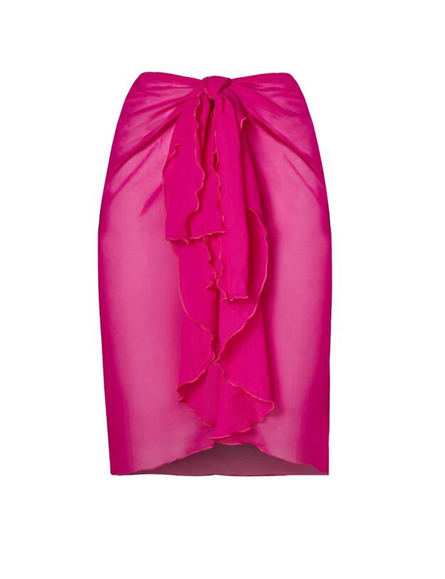 36-3262A SeaSpray Just Colour Plain Waterfall Sarong - 36-3262A Pink