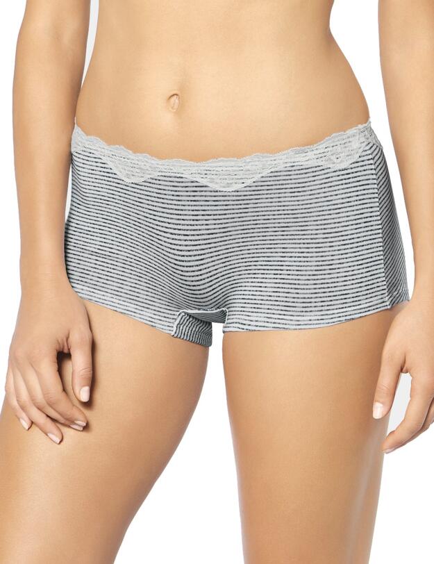 10194778 Triumph Touch Of Modal Stripes Short Brief - 10194778 Silk White
