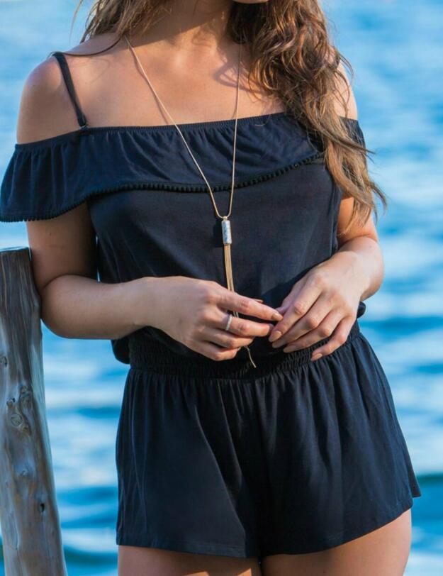 13936 Pour Moi Escape Off The Shoulder Playsuit - 13936 Black
