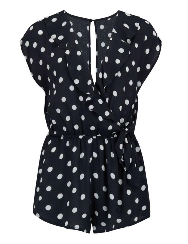 13909 Pour Moi Hot Spots Wrap Fronted Playsuit - 13909 Black